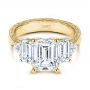 14k Yellow Gold 14k Yellow Gold Three Stone Diamond Engagement Ring - Flat View -  106519 - Thumbnail