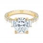 14k Yellow Gold 14k Yellow Gold Three Stone Diamond Engagement Ring - Flat View -  106617 - Thumbnail