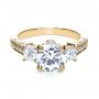 14k Yellow Gold 14k Yellow Gold Three Stone Diamond Engagement Ring - Flat View -  208 - Thumbnail