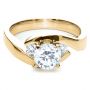 18k Yellow Gold 18k Yellow Gold Three Stone Diamond Engagement Ring - Flat View -  214 - Thumbnail