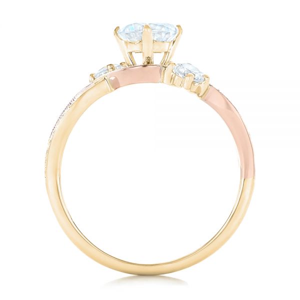 18k Yellow Gold And Platinum 18k Yellow Gold And Platinum Three Stone Diamond Engagement Ring - Front View -  102088