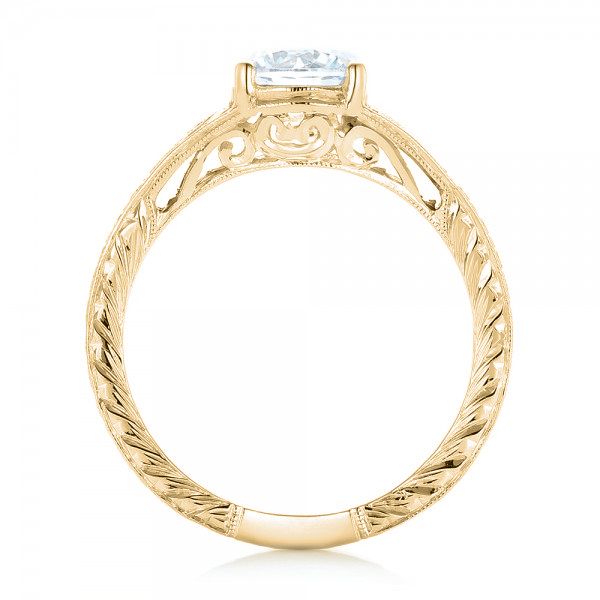 14k Yellow Gold 14k Yellow Gold Three-stone Diamond Engagement Ring - Front View -  102674