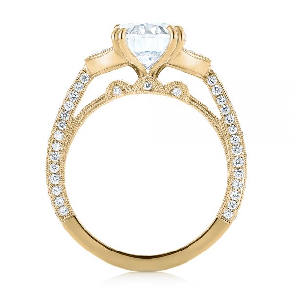 18k Yellow Gold 18k Yellow Gold Three-stone Diamond Engagement Ring - Front View -  103774