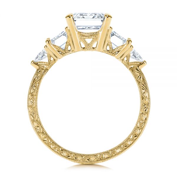 18k Yellow Gold 18k Yellow Gold Three Stone Diamond Engagement Ring - Front View -  106519