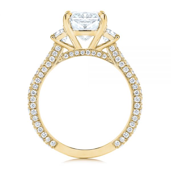 18k Yellow Gold 18k Yellow Gold Three Stone Diamond Engagement Ring - Front View - 106617