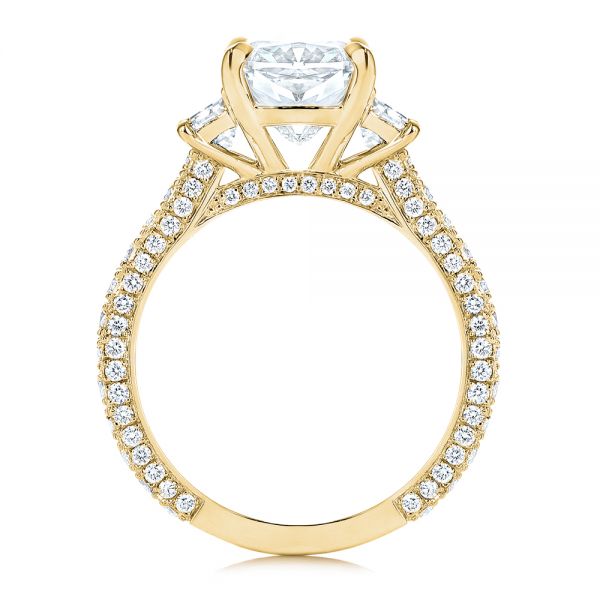 18k Yellow Gold 18k Yellow Gold Three Stone Diamond Engagement Ring - Front View -  106617