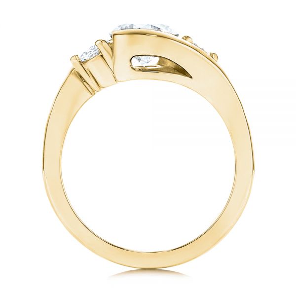 14k Yellow Gold 14k Yellow Gold Three Stone Diamond Engagement Ring - Front View -  106683