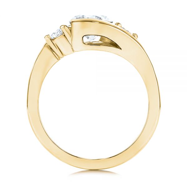 14k Yellow Gold 14k Yellow Gold Three Stone Diamond Engagement Ring - Front View - 106683