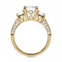 18k Yellow Gold 18k Yellow Gold Three Stone Diamond Engagement Ring - Front View -  208 - Thumbnail