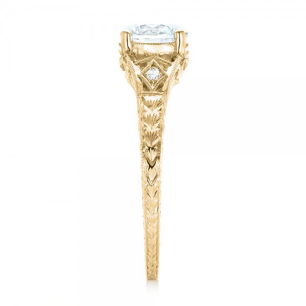 18k Yellow Gold 18k Yellow Gold Three-stone Diamond Engagement Ring - Side View - 102674