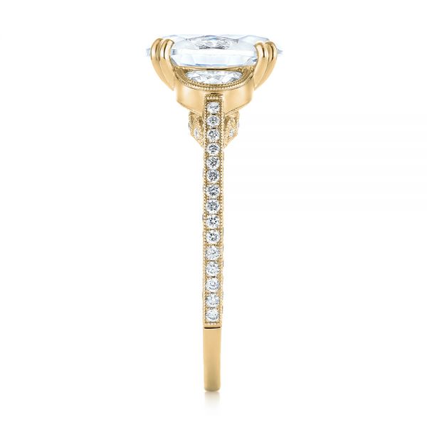 18k Yellow Gold 18k Yellow Gold Three-stone Diamond Engagement Ring - Side View -  103774