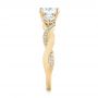 14k Yellow Gold 14k Yellow Gold Three Stone Diamond Engagement Ring - Side View -  104011 - Thumbnail