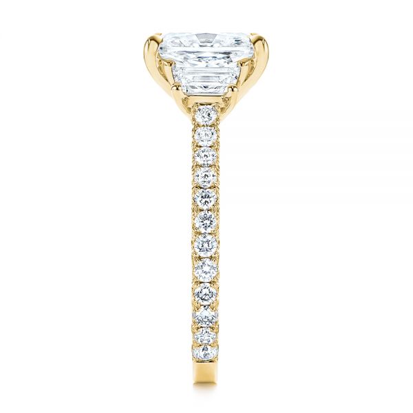 18k Yellow Gold 18k Yellow Gold Three Stone Diamond Engagement Ring - Side View - 106617
