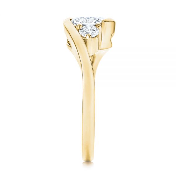 18k Yellow Gold 18k Yellow Gold Three Stone Diamond Engagement Ring - Side View -  106683