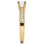 14k Yellow Gold 14k Yellow Gold Three Stone Diamond Engagement Ring - Side View -  236 - Thumbnail