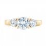 14k Yellow Gold 14k Yellow Gold Three Stone Diamond Engagement Ring - Top View -  100329 - Thumbnail