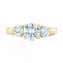 14k Yellow Gold 14k Yellow Gold Three Stone Diamond Engagement Ring - Top View -  100329 - Thumbnail