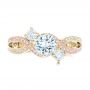 18k Yellow Gold And Platinum 18k Yellow Gold And Platinum Three Stone Diamond Engagement Ring - Top View -  102088 - Thumbnail