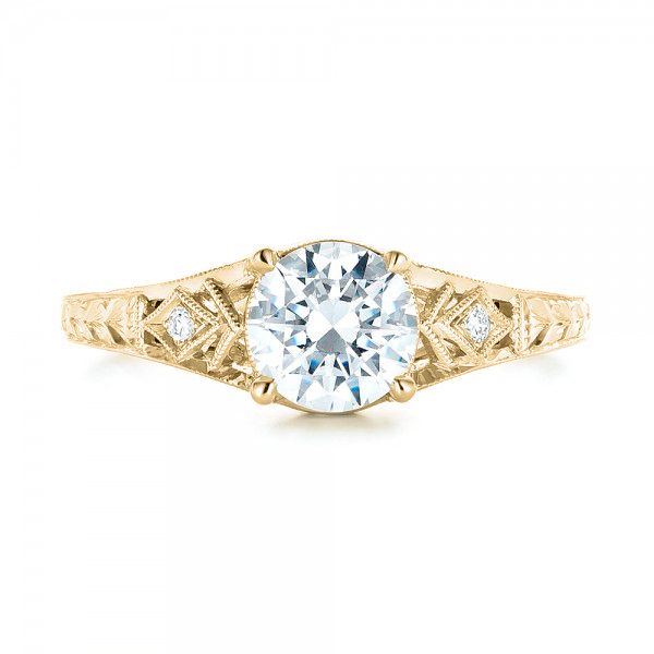 14k Yellow Gold 14k Yellow Gold Three-stone Diamond Engagement Ring - Top View -  102674