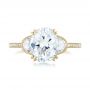 18k Yellow Gold 18k Yellow Gold Three-stone Diamond Engagement Ring - Top View -  103774 - Thumbnail