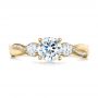 14k Yellow Gold 14k Yellow Gold Three Stone Diamond Engagement Ring - Top View -  104011 - Thumbnail