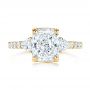 18k Yellow Gold 18k Yellow Gold Three Stone Diamond Engagement Ring - Top View -  105853 - Thumbnail
