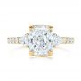 14k Yellow Gold 14k Yellow Gold Three Stone Diamond Engagement Ring - Top View -  105853 - Thumbnail