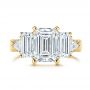 14k Yellow Gold 14k Yellow Gold Three Stone Diamond Engagement Ring - Top View -  106519 - Thumbnail
