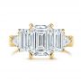 14k Yellow Gold 14k Yellow Gold Three Stone Diamond Engagement Ring - Top View -  106519 - Thumbnail