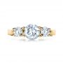 14k Yellow Gold 14k Yellow Gold Three Stone Diamond Engagement Ring - Top View -  1286 - Thumbnail