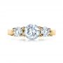 18k Yellow Gold 18k Yellow Gold Three Stone Diamond Engagement Ring - Top View -  1286 - Thumbnail