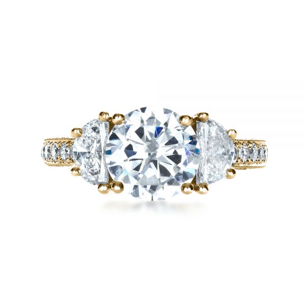 14k Yellow Gold Three Stone Diamond Engagement Ring #1287 - Seattle ...