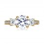 18k Yellow Gold 18k Yellow Gold Three Stone Diamond Engagement Ring - Top View -  208 - Thumbnail