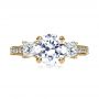 14k Yellow Gold 14k Yellow Gold Three Stone Diamond Engagement Ring - Top View -  208 - Thumbnail