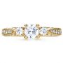 18k Yellow Gold 18k Yellow Gold Three Stone Diamond Engagement Ring - Top View -  236 - Thumbnail