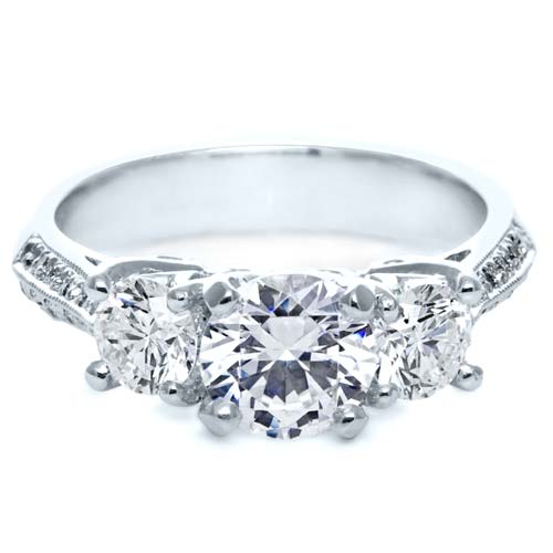 ... Jewelry â€º Engagement Rings â€º Three Stone Diamond Engagement Ring