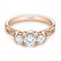 14k Rose Gold 14k Rose Gold Three-stone Diamond Infinity Engagement Ring - Flat View -  104658 - Thumbnail