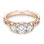14k Rose Gold 14k Rose Gold Three-stone Diamond Infinity Engagement Ring - Flat View -  104658 - Thumbnail