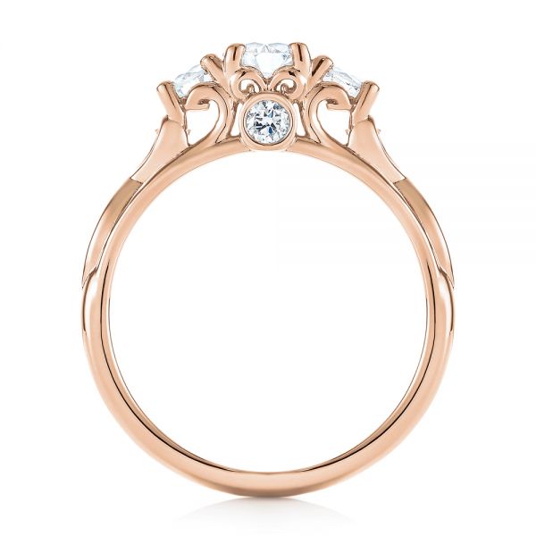 18k Rose Gold 18k Rose Gold Three-stone Diamond Infinity Engagement Ring - Front View -  104658