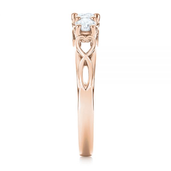 18k Rose Gold 18k Rose Gold Three-stone Diamond Infinity Engagement Ring - Side View -  104658