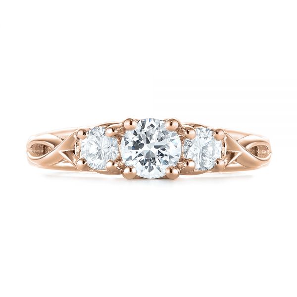 14k Rose Gold 14k Rose Gold Three-stone Diamond Infinity Engagement Ring - Top View -  104658