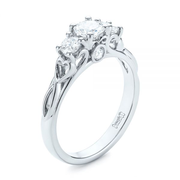 14k White Gold 14k White Gold Three-stone Diamond Infinity Engagement Ring - Three-Quarter View -  104658