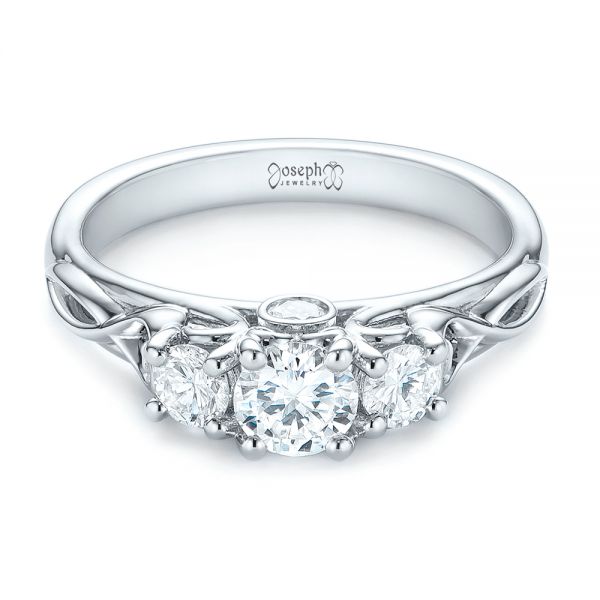  Platinum Three-stone Diamond Infinity Engagement Ring - Flat View -  104658