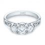  Platinum Three-stone Diamond Infinity Engagement Ring - Flat View -  104658 - Thumbnail