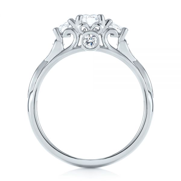 14k White Gold 14k White Gold Three-stone Diamond Infinity Engagement Ring - Front View -  104658