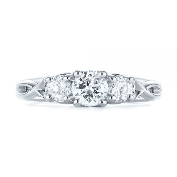  Platinum Three-stone Diamond Infinity Engagement Ring - Top View -  104658