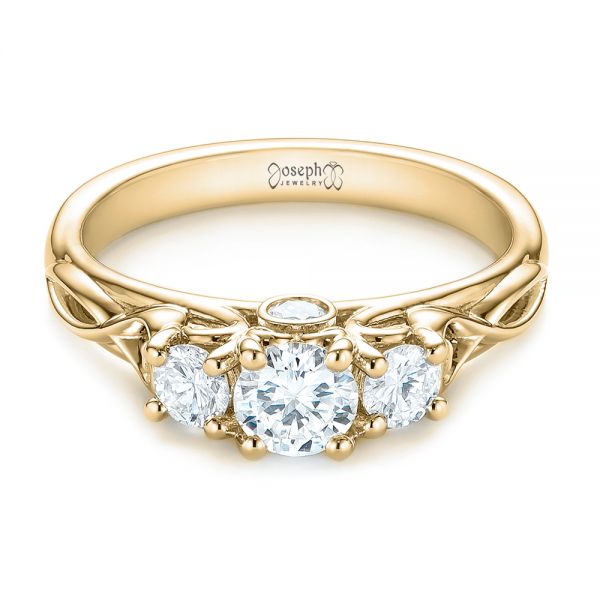 14k Yellow Gold 14k Yellow Gold Three-stone Diamond Infinity Engagement Ring - Flat View -  104658