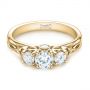 18k Yellow Gold 18k Yellow Gold Three-stone Diamond Infinity Engagement Ring - Flat View -  104658 - Thumbnail
