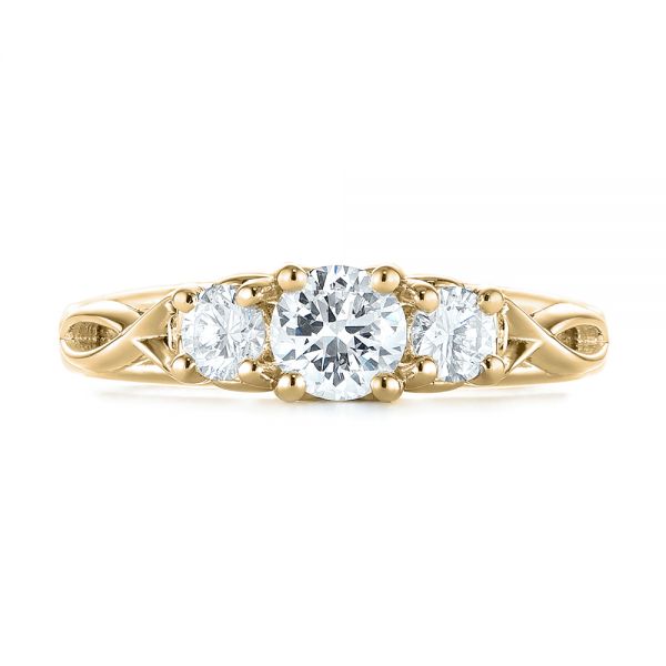 18k Yellow Gold 18k Yellow Gold Three-stone Diamond Infinity Engagement Ring - Top View -  104658