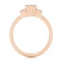18k Rose Gold 18k Rose Gold Three Stone Emerald Diamond Interlocking Engagement Ring - Front View -  105864 - Thumbnail